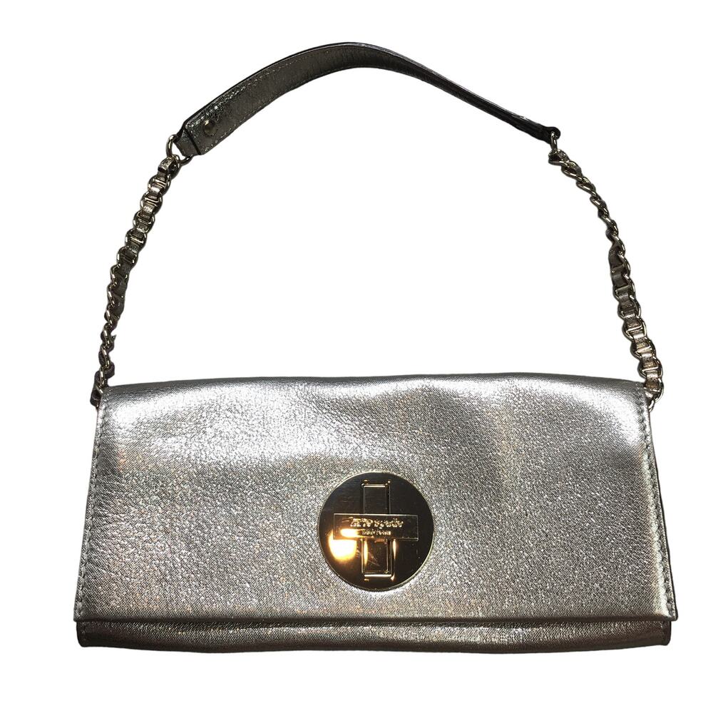 Kate Spade New York Chain Leather Sling Shoulder Bag Metallic Logo Hardware